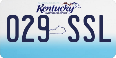 KY license plate 029SSL