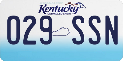 KY license plate 029SSN
