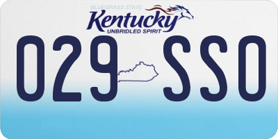 KY license plate 029SSO