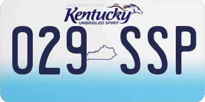KY license plate 029SSP