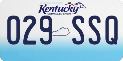 KY license plate 029SSQ