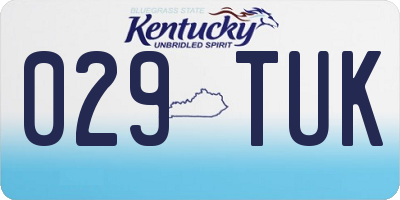 KY license plate 029TUK