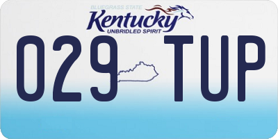 KY license plate 029TUP