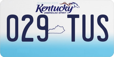 KY license plate 029TUS
