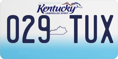 KY license plate 029TUX