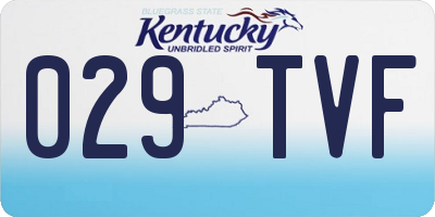 KY license plate 029TVF