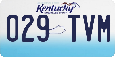 KY license plate 029TVM
