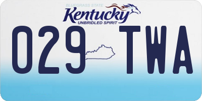KY license plate 029TWA
