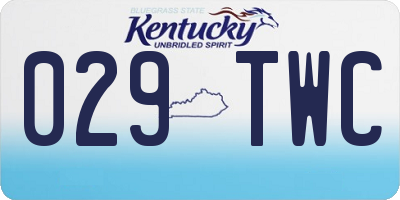 KY license plate 029TWC