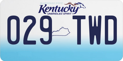 KY license plate 029TWD