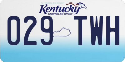 KY license plate 029TWH