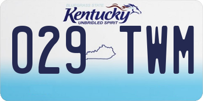 KY license plate 029TWM
