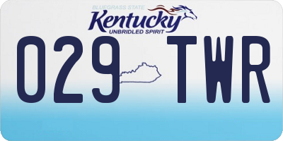 KY license plate 029TWR
