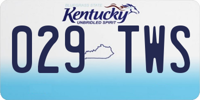 KY license plate 029TWS
