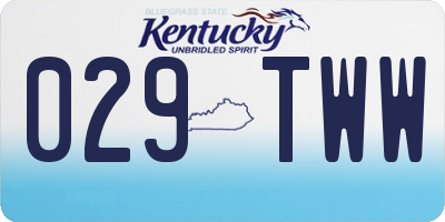 KY license plate 029TWW