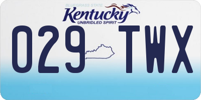 KY license plate 029TWX