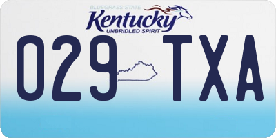 KY license plate 029TXA