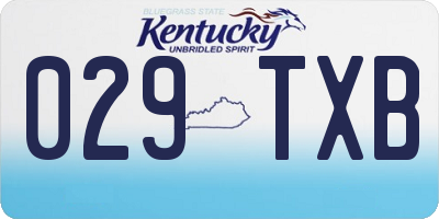 KY license plate 029TXB