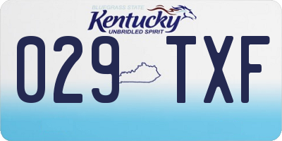 KY license plate 029TXF