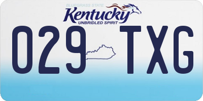 KY license plate 029TXG