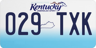 KY license plate 029TXK
