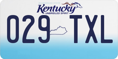 KY license plate 029TXL