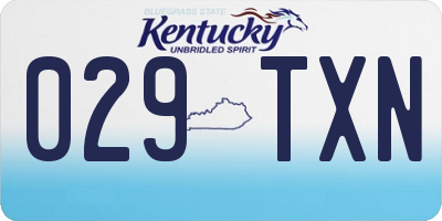 KY license plate 029TXN