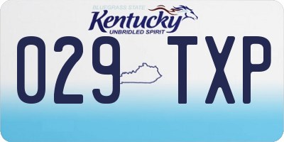 KY license plate 029TXP