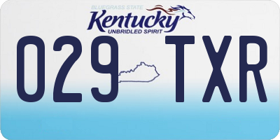 KY license plate 029TXR
