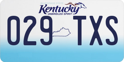 KY license plate 029TXS