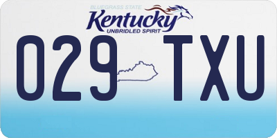 KY license plate 029TXU