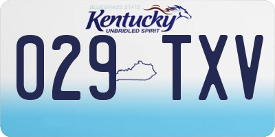 KY license plate 029TXV