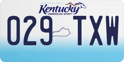 KY license plate 029TXW