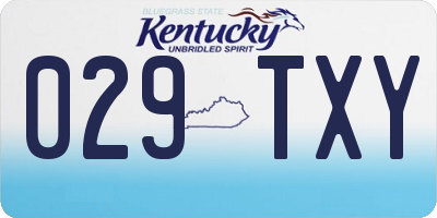 KY license plate 029TXY