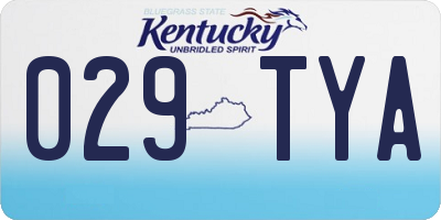 KY license plate 029TYA