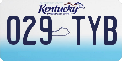 KY license plate 029TYB