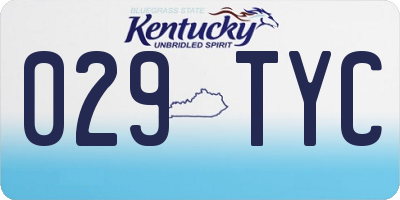 KY license plate 029TYC