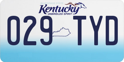 KY license plate 029TYD