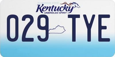 KY license plate 029TYE