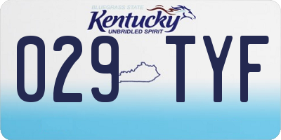 KY license plate 029TYF