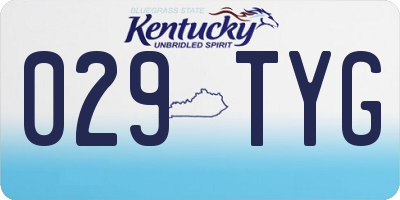 KY license plate 029TYG