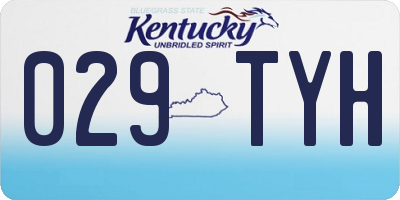 KY license plate 029TYH