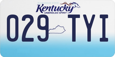 KY license plate 029TYI