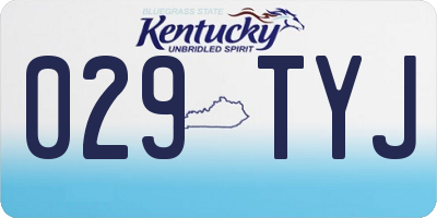 KY license plate 029TYJ