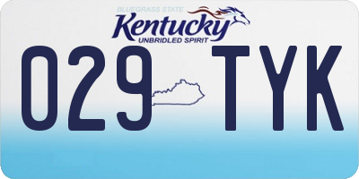 KY license plate 029TYK