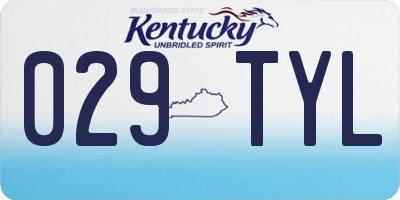 KY license plate 029TYL