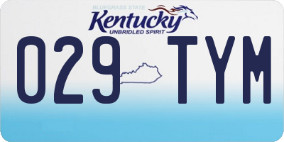 KY license plate 029TYM