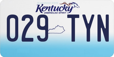 KY license plate 029TYN