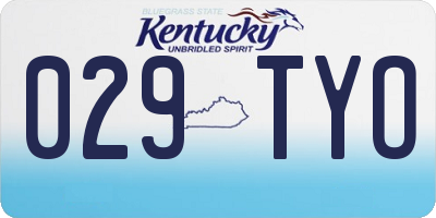 KY license plate 029TYO