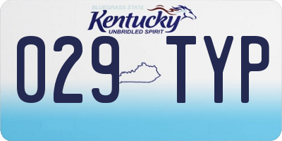 KY license plate 029TYP